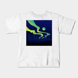 Northern Lights Winter Solstice Indigenous WAWEZHI CANADA Kids T-Shirt